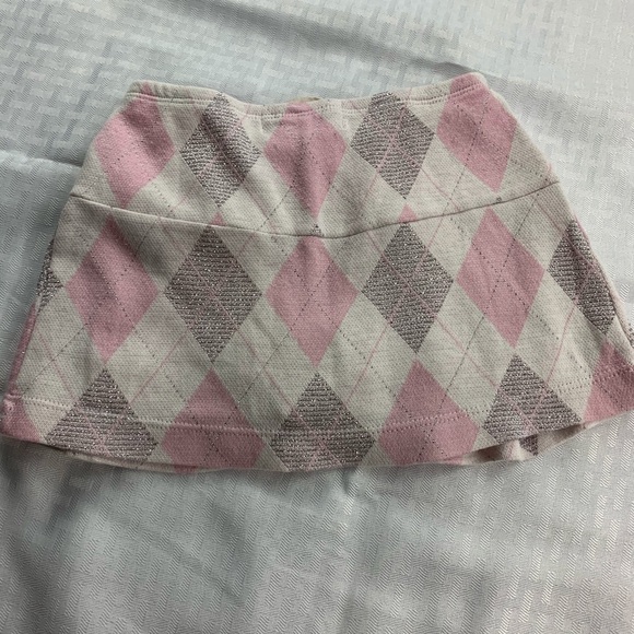 LA MOVERS GIRL ARGYLE GLITTER SKIRT E175 - Picture 3 of 7